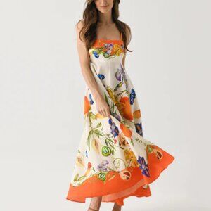 Alemais Women's Flores Floral Linen Midi Dress